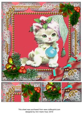 Christmas Cat 8inch Picture Sheet
