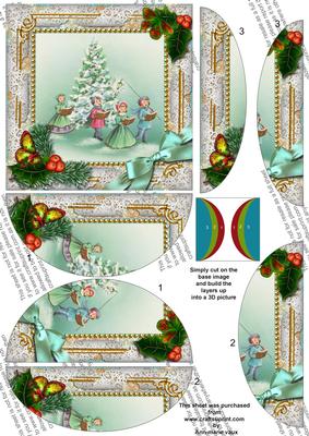 Carol Singers Holly 5inch Side by Side Rounded Stacker