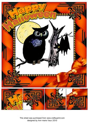 Hoot Halloween 8inch Picture Sheet