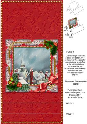 Rooftops Holly Easel Over the Edge Card