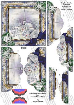 Blue Church Snow 5in Top N Bottom Round Scallop Stacker