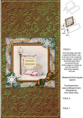 Pub Sign Snow Easel Over the Edge Card