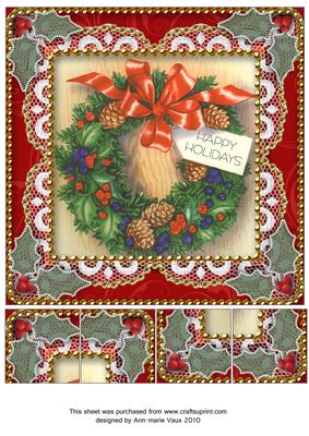 Christmas Wreath 8inch Picture Sheet