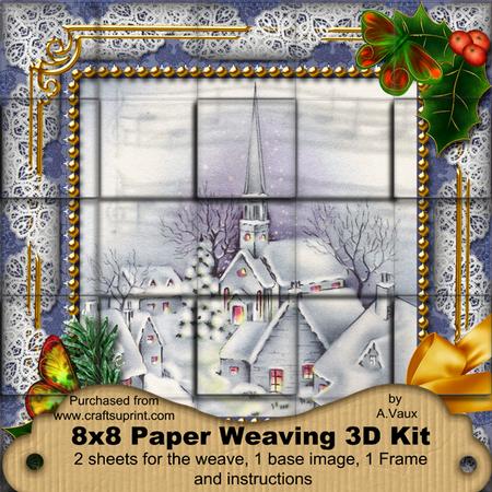 Blue Church Holly 3D Paper Weaving Kit
