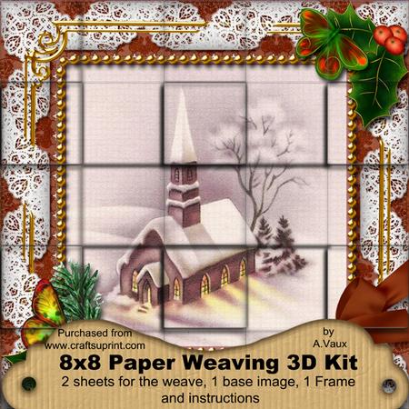 Church Lights on Holly 3D Paper Weaving Kit