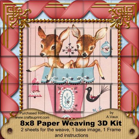 Cute Reindeer Babies 3D Paper Weaving Kit