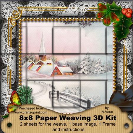 Snow Village Holly 3D Paper Weaving Kit