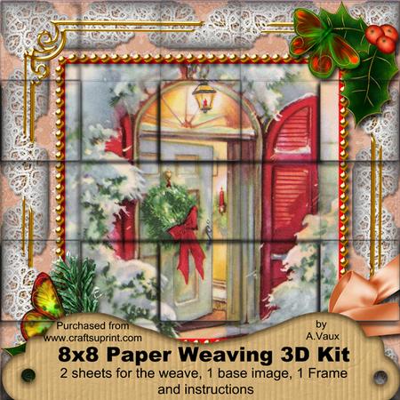 Christmas Door Holly 3D Paper Weaving Kit