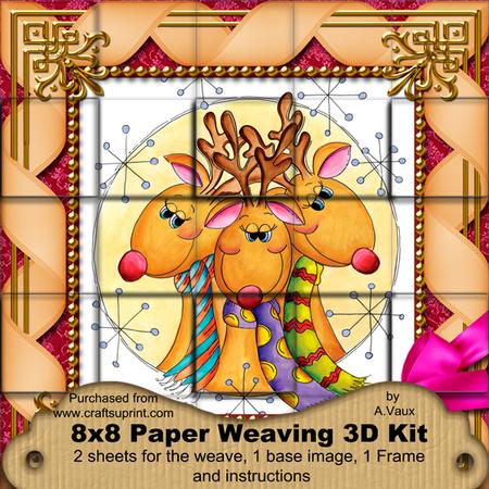 Reindeer Trio 3D Paper Weaving Kit