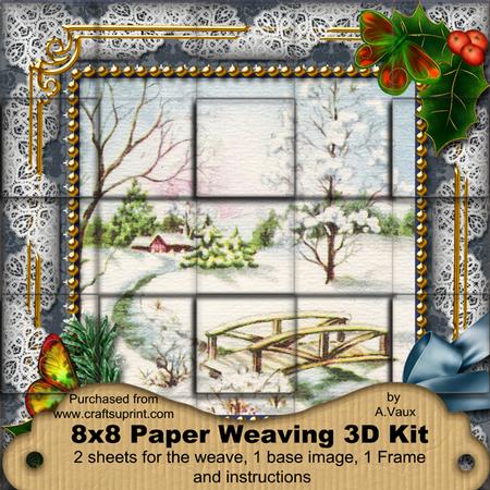 Winter Morning Holly 3D Paper Weaving Kit