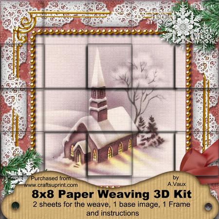 Church Lights on Snow 3D Paper Weaving Kit