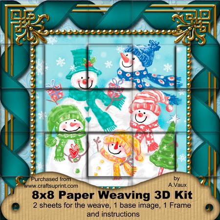 Snowman Family 3D Paper Weaving Kit