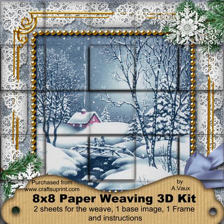 Blue Winter Walk Snow 3D Paper Weaving Kit