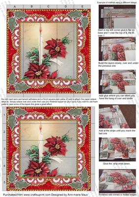 Christmas Candle 1 5inch 3D Paper Weaving Sheet