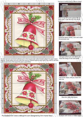 Christmas Bell 1 Lace 5inch 3D Paper Weaving Sheet