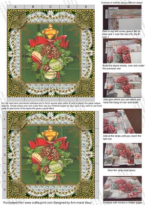 Christmas Knocker1 5inch 3D Paper Weaving Sheet