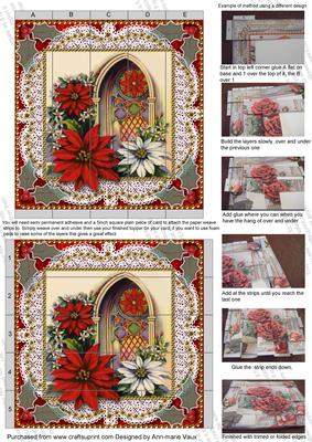 Poinsettia Window 5inch 3D Paper Weaving Sheet