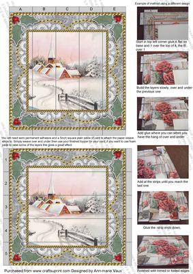 Snow Village Lace 5inch 3D Paper Weaving Sheet