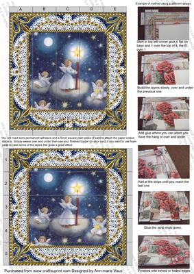 Angels Lit Sky 5inch 3D Paper Weaving Sheet