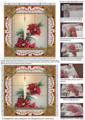 Christmas Candle2 5inch 3D Paper Weaving Sheet
