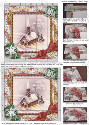 Church Lights on Snow 5inch 3D Paper Weaving Sheet