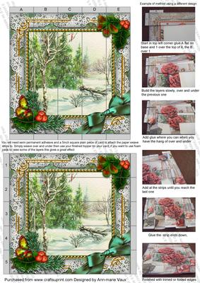 Winter Countryside Holly 5inch 3D Paper Weaving Sheet