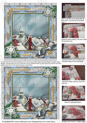 Rooftops Snow 5inch 3D Paper Weaving Sheet