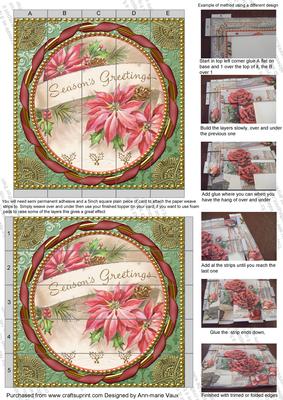 Seasons Greetings Gold 5inch 3D Paper Weaving Sheet