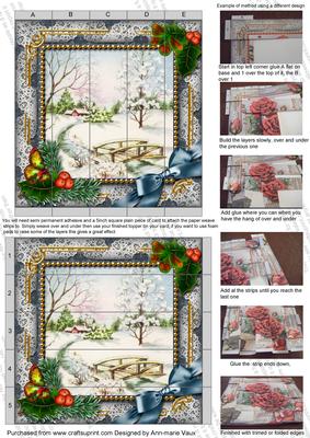 Winter Morning Holly 5inch 3D Paper Weaving Sheet