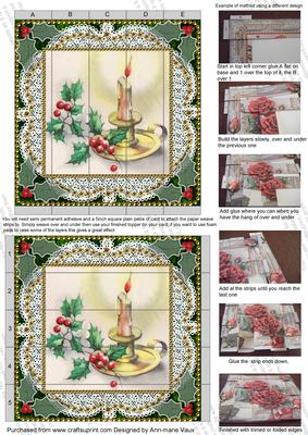 Christmas Candle3 5inch 3D Paper Weaving Sheet