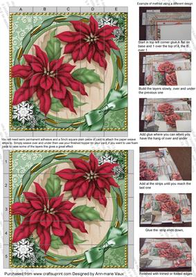 Poinsettia Circle Snow 5inch 3D Paper Weaving Sheet