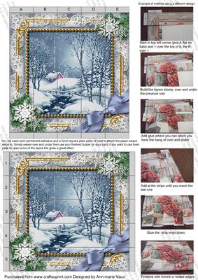 Blue Winter Walk Snow 5inch 3D Paper Weaving Sheet