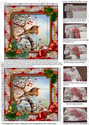 Robin 1 Holly 5inch 3D Paper Weaving Sheet