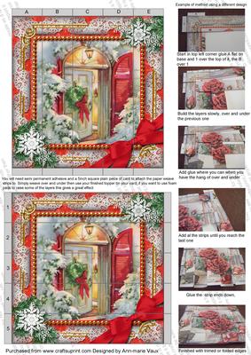 Christmas Door Snow 5inch 3D Paper Weaving Sheet