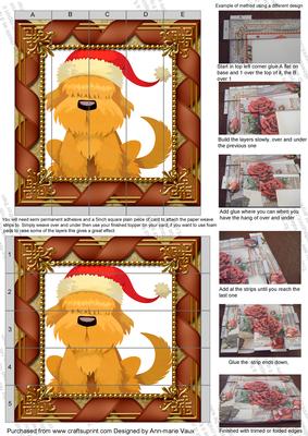 Christmas Puppy 5inch 3D Paper Weaving Sheet