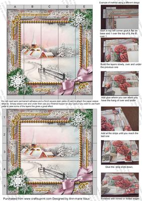 Snow Village Snow 5inch 3D Paper Weaving Sheet