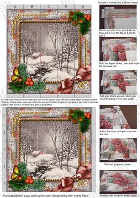 Winter Walk Holly 5inch 3D Paper Weaving Sheet