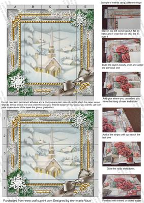 Church Snow 5inch 3D Paper Weaving Sheet