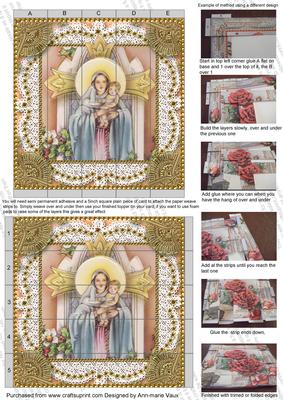 Mary and Baby Jesus 5inch 3D Paper Weaving Sheet