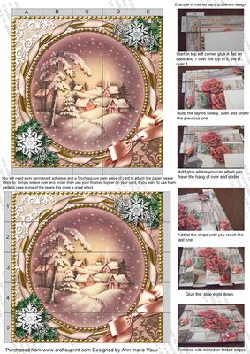 Snowy Village 5inch 3D Paper Weaving Sheet