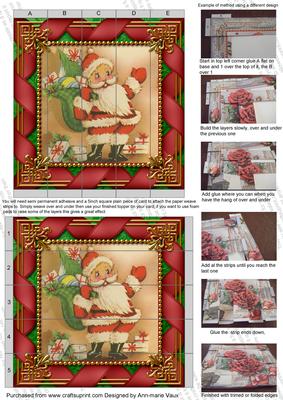 Cute Santa 5inch 3D Paper Weaving Sheet