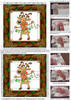 Reindeer Lights Ribbon 5inch 3D Paper Weaving Sheet