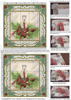 Candle Lantern1 in 5inch 3D Paper Weaving Sheet