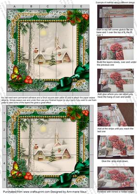Winter Pub Holly 5inch 3D Paper Weaving Sheet