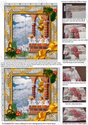 Angels Bell Pulling Holly 5inch 3D Paper Weaving Sheet