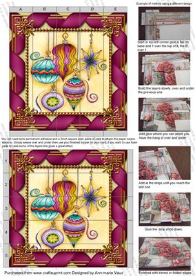 Christmas Decorations 5inch 3D Paper Weaving Sheet
