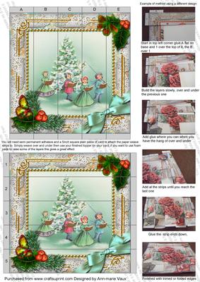 Carol Singers Holly 5inch 3D Paper Weaving Sheet