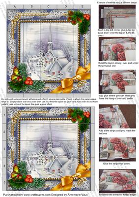 Blue Church Holly 5inch 3D Paper Weaving Sheet