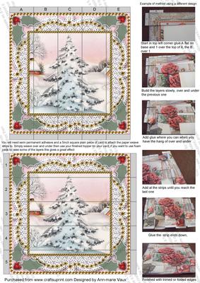 Snowy Tree 5inch 3D Paper Weaving Sheet