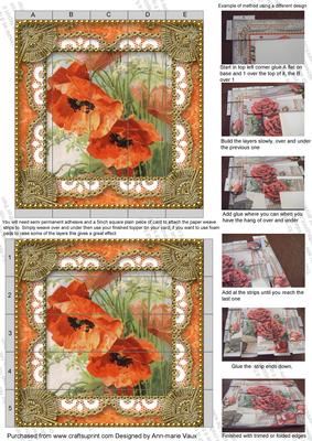 Vintage Poppies Lace 5inch 3D Paper Weaving Sheet